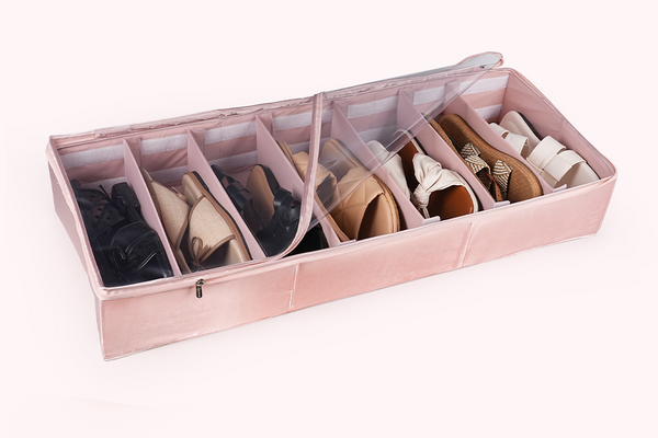 Under Bed Footwear Organiser - Champagne Pink