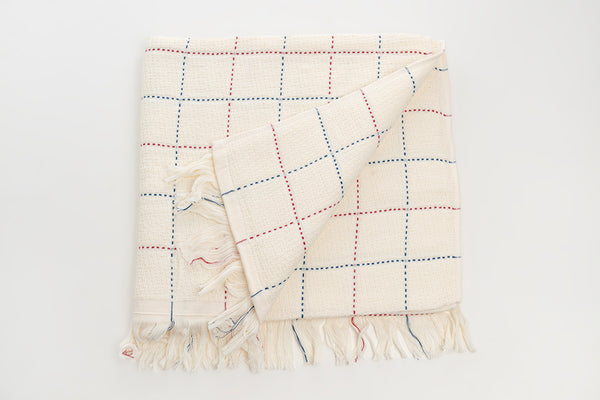 Checks Bath Towel - White