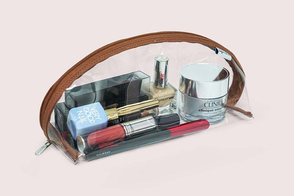 Transparent Wide Access Travel Organiser - Chocolate