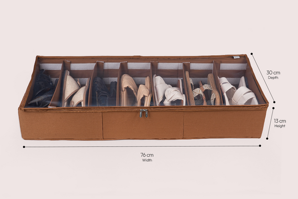 Under Bed Footwear Organiser - Chocolate