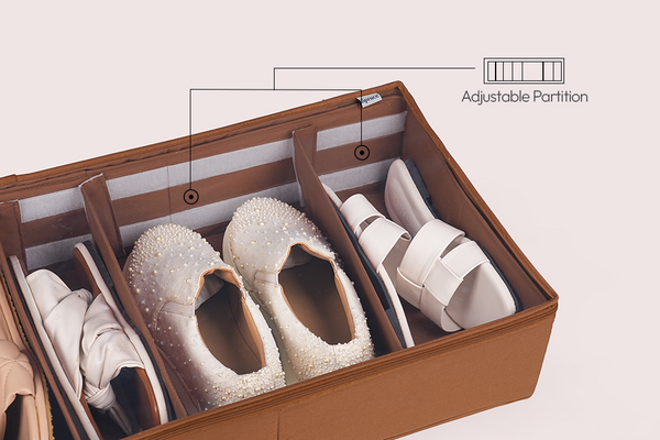 Under Bed Footwear Organiser - Chocolate