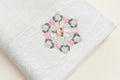 Embroidered bath towel - Rose (White)