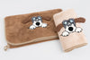 Dog Napkin - Beige and Brown