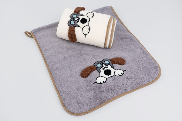 Dog Napkin - White and Grey
