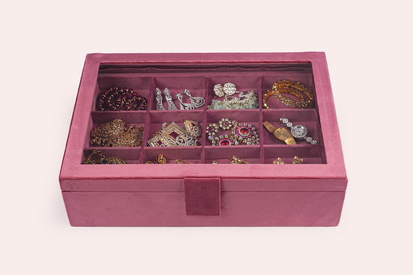 Double decker jewellery box - Old rose