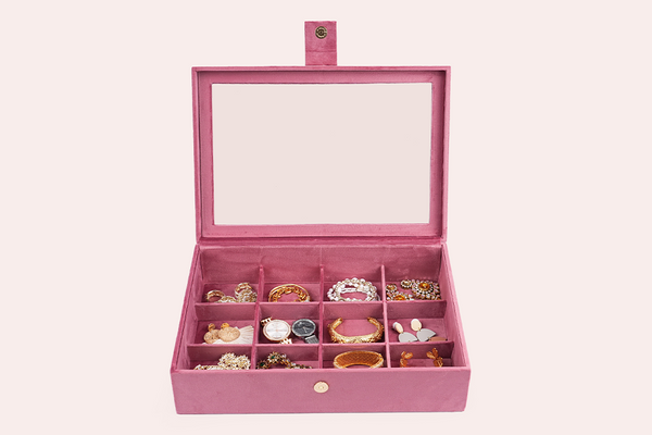 Double decker jewellery box - Old rose