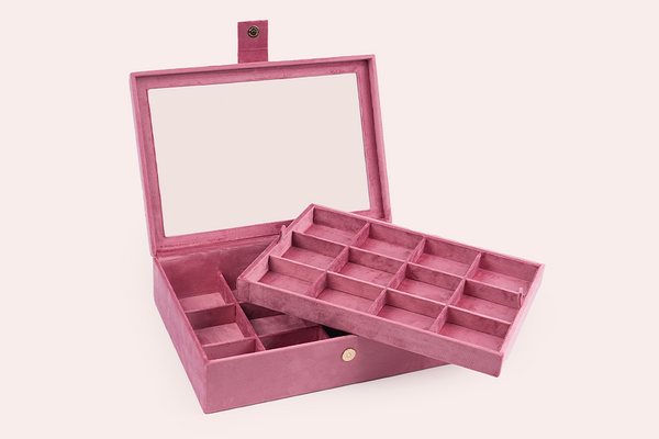 Double decker jewellery box - Old rose