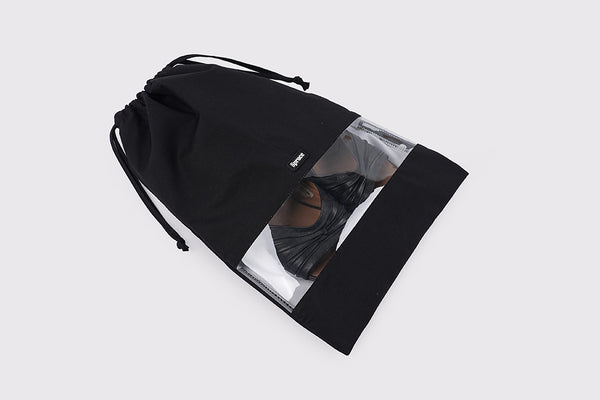 Drawstring Shoe Bag - Charcoal