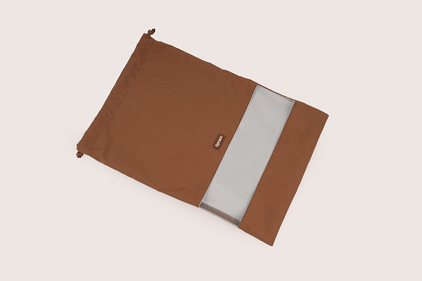 Drawstring Shoe Bag - Chocolate