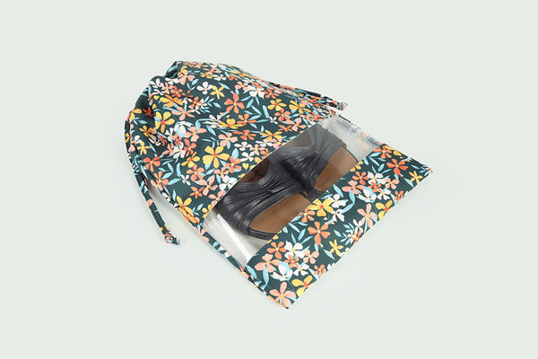Drawstring Shoe Bag - Daisy Delight