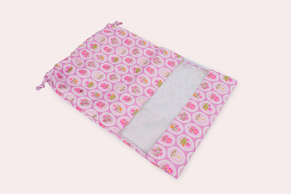 Drawstring Shoe Bag - Pink Rush