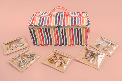 Earring Organiser - 12 Detachable pouch (Candy)