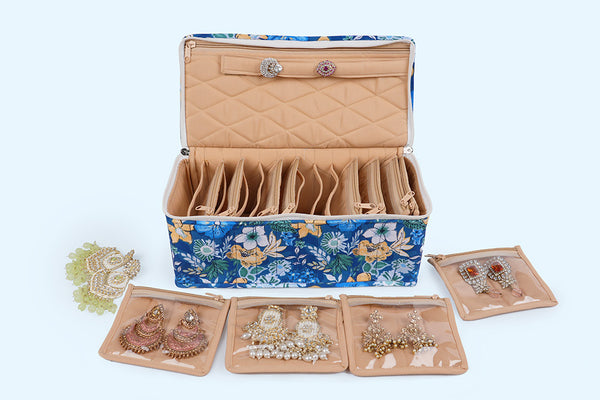 Earring Organiser - 12 Detachable pouch ( Moonlit Garden )