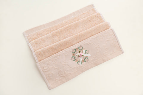 Embroidered Napkin - Rose (Beige)