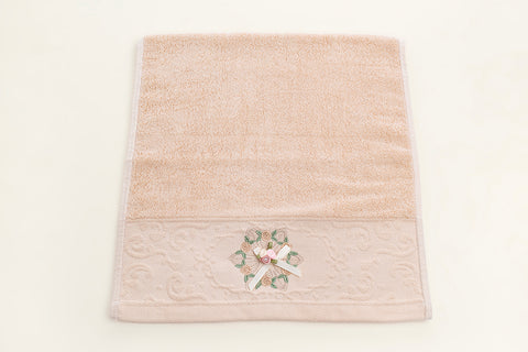 Embroidered Napkin - Rose (Beige)