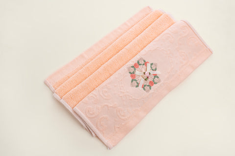 Embroidered Napkin - Rose (Peach)