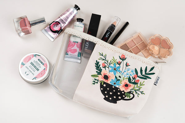 Embroidered Pouch - Blooming Cup