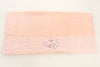 Embroidered bath towel - 3D Flower Peach