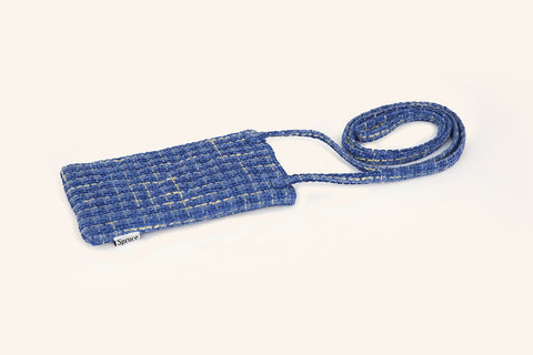 Everyday Cellphone Sling Bags - Blue Woven