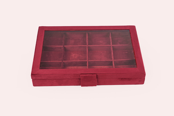 Jewellery Box (12 Partitions) - Maroon