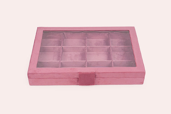 Jewellery Box (12 Partitions) - Old Rose