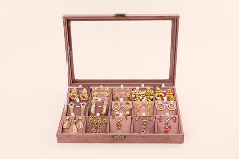 Jewellery Box (15 Partitions) - Rose (Earring/Pendant)