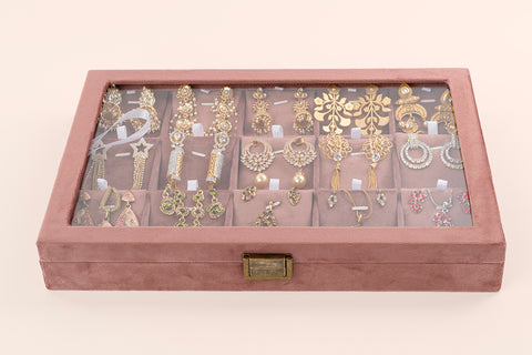 Jewellery Box (15 Partitions) - Rose (Earring/Pendant)