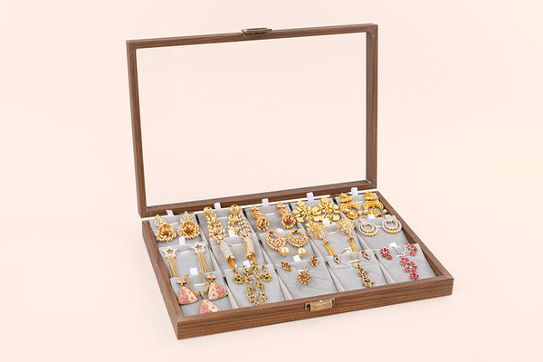 Jewellery Box (15 Partitions) - Walnut (Earring/Pendant)