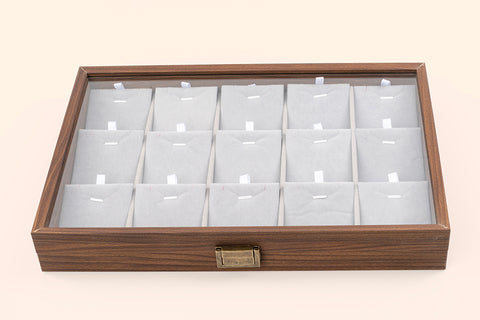 Jewellery Box (15 Partitions) - Walnut (Earring/Pendant)