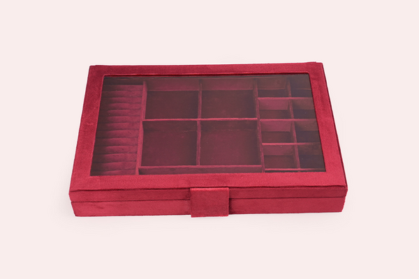 Jewellery Box (16 Partitions) - Maroon
