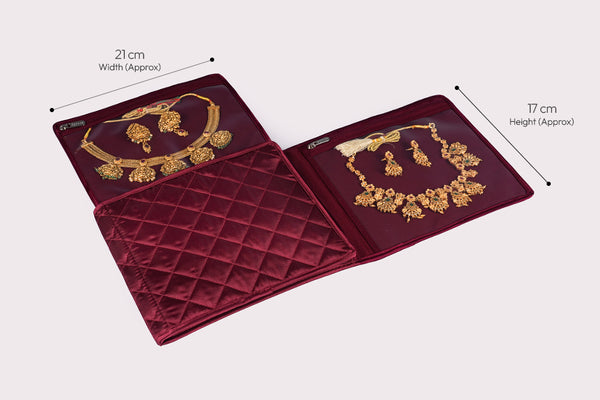 Jewellery Organiser (4 Flap) - Crimson