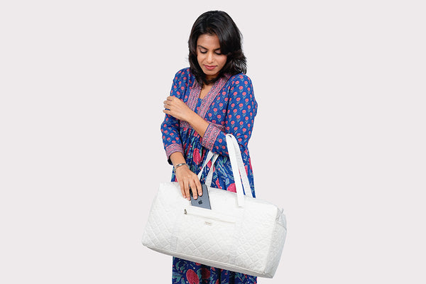 Large Travel Duffel Bag - Pearl