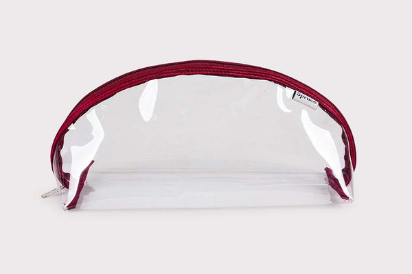 Transparent Wide Access Travel Organiser - Crimson