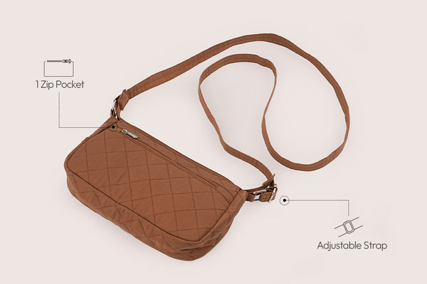 Multi Pocket Sling Bag - Chocolate