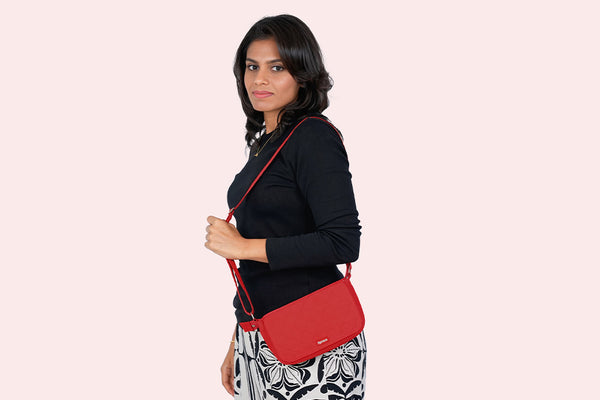 Multi Pocket Sling Bag - Scarlet