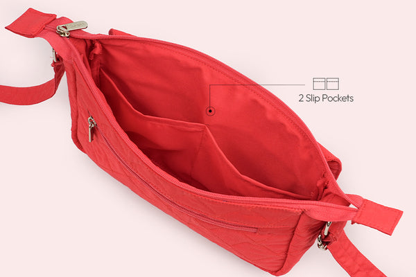 Multi Pocket Sling Bag - Scarlet