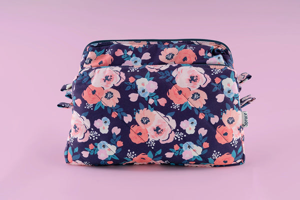 Multipurpose Pouch (3 Zip) – Blue Garden