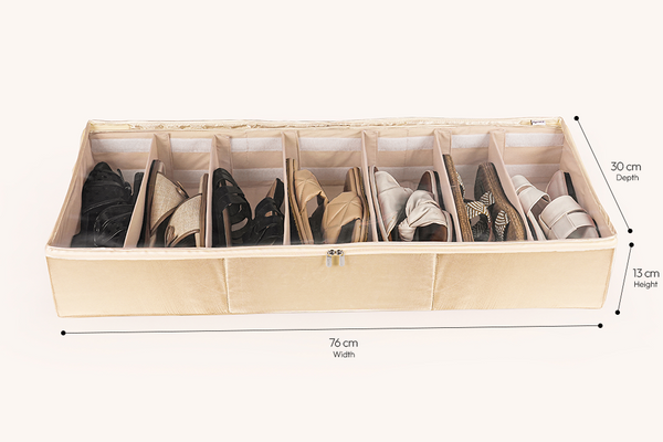 Under Bed Footwear Organiser - Oatmeal