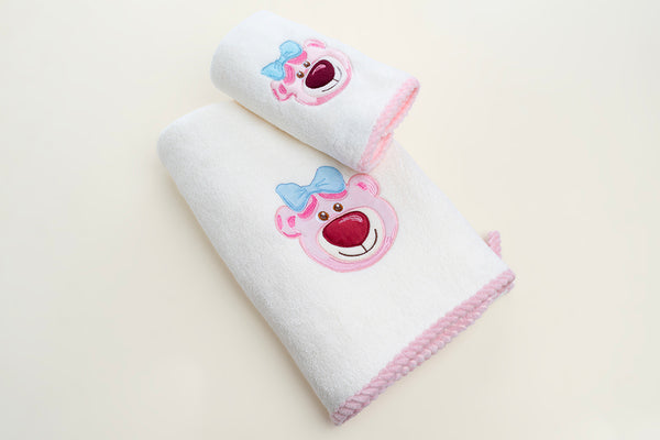 Pink Bear Towel Napkin Set