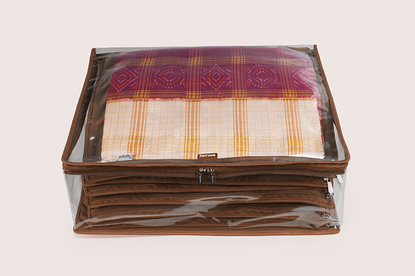 Saree/ Dress Cover (6 Sleeves) – Chocolate
