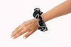 Scrunchies-003 black and pink flower