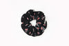 Scrunchies-003 black and pink flower
