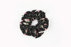 Scrunchies-003 black with pink Floral