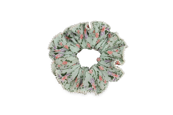 Scrunchies-003 greenFloral