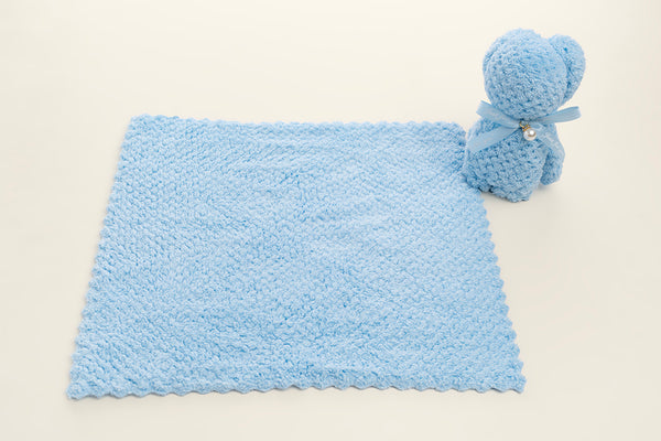 Square Teddy Napkin - Blue