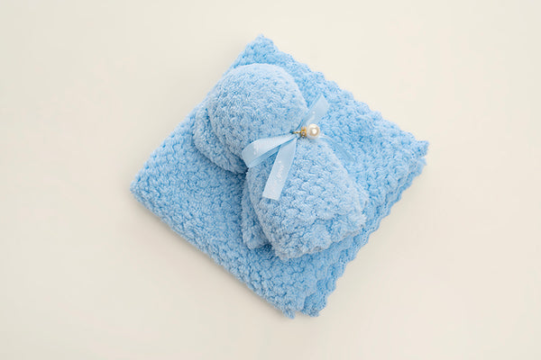 Square Teddy Napkin - Blue