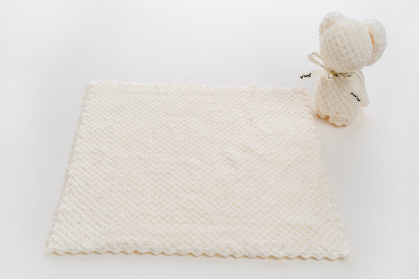 Square Teddy Napkin - White