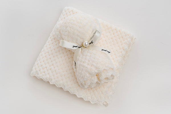 Square Teddy Napkin - White