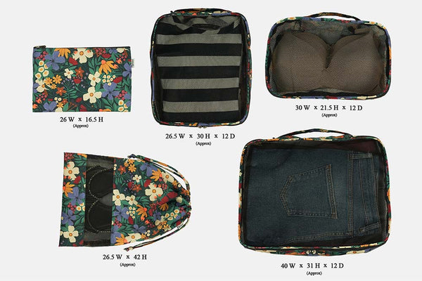 Travel Packing Cubes (Set of 5) - Petal Poetry