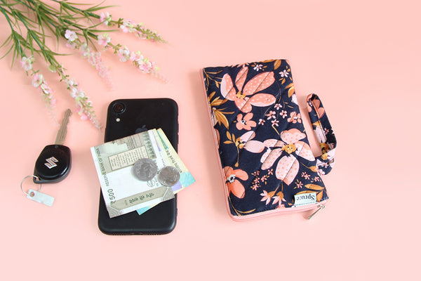 Cell Phone Pouch – Peach Petals
